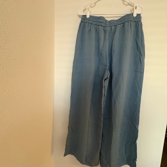 NWT Halara High Waisted Drawstring Pocket Wide Leg Casual Linen-Feel Pants L - Picture 7 of 7